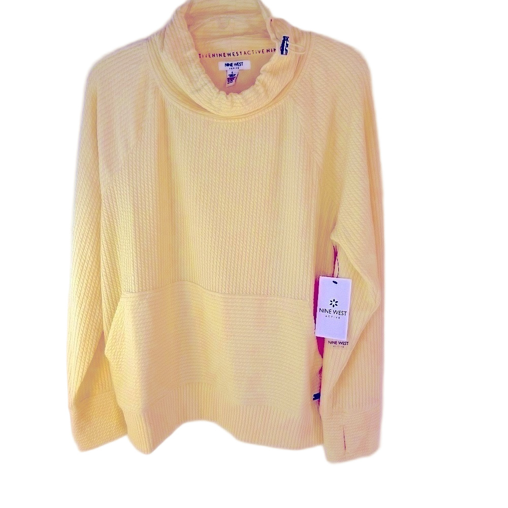 NWT Nine West Active Mock Turtleneck Long Sleeve Lightweight Shirt Women L